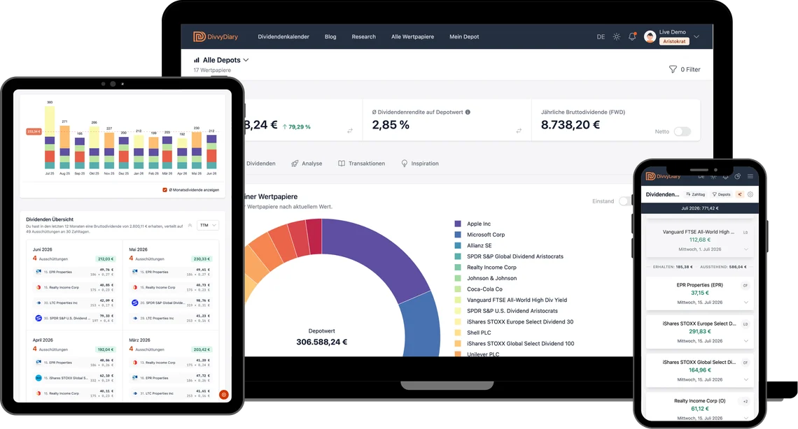 DivvyDiary Mockup